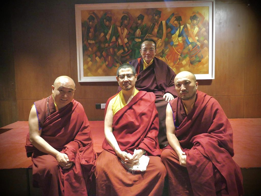 His Holiness the 12th Chamgon Kenting Tai Situpa, Kyabje Zuri Rinpoche, Tulku Damchoe Rinpoche, and Choje Lama Wangchuk