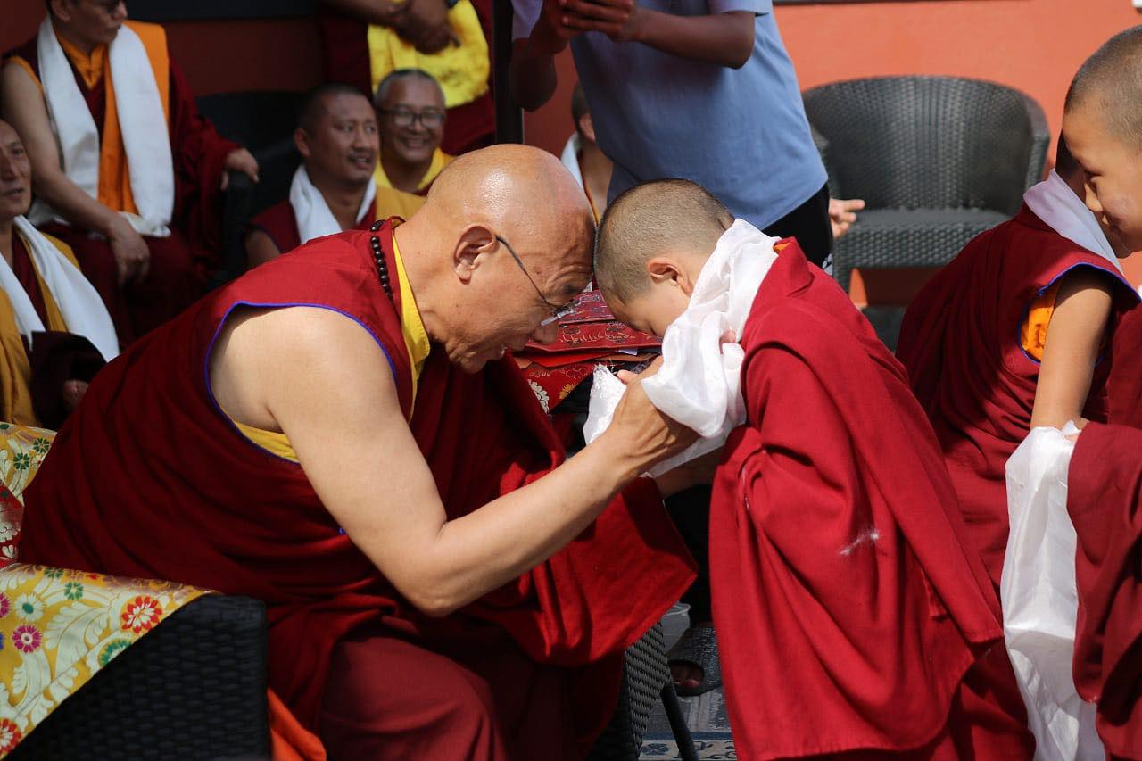 Receiving blessings from Venerable Lodro Nyima Rinpoche