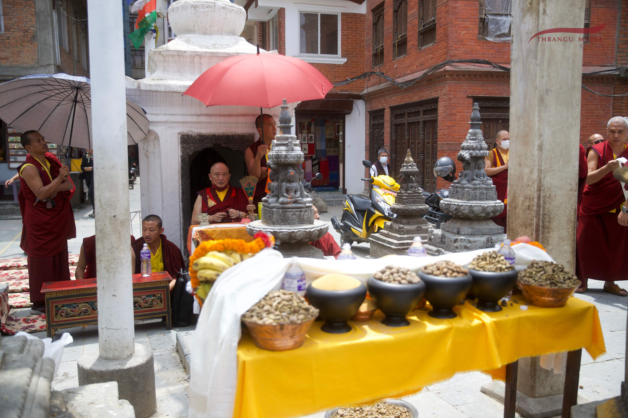His Eminence Goshir Gyaltsab Rinpoche performing prayers for swift recovery and logevity of Yongdzin Khenchen Thrangu Rinpoche