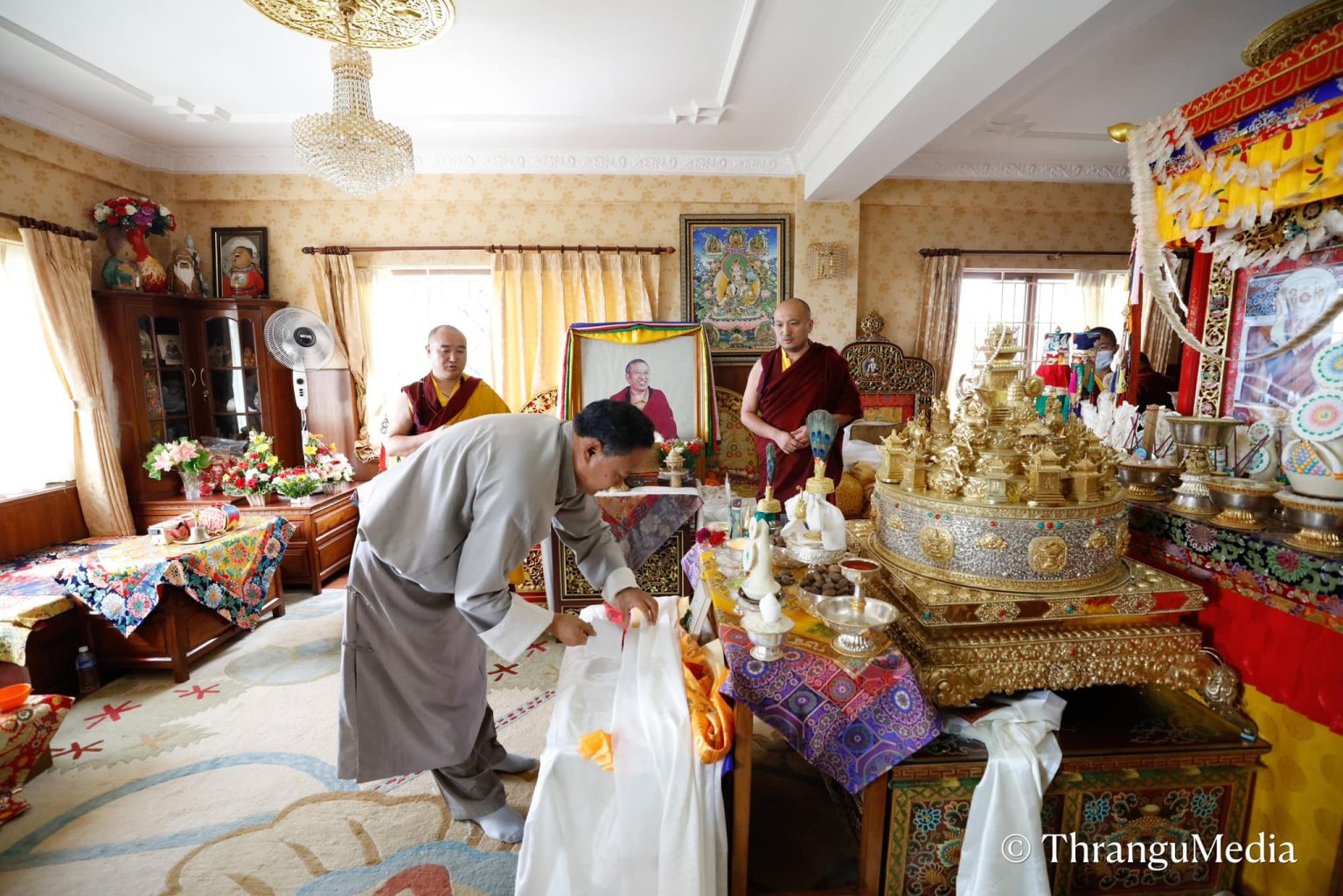 Rinpoches, tulkus and many devotees paid respect to Rinpoche's Kudung ...